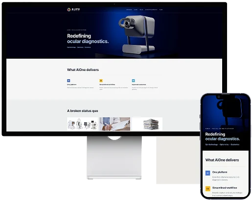 Aliph website on desktop and phone