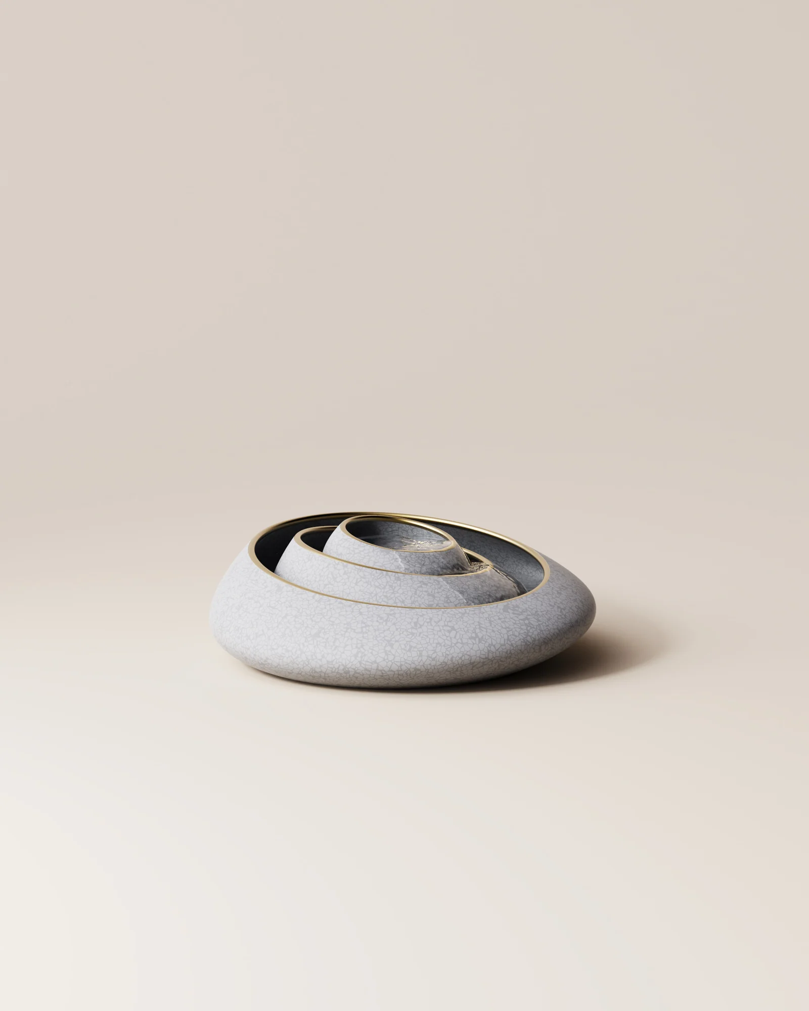 Low spiral fountain in stone